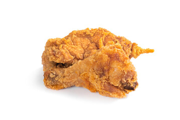 hot and crispy fried chicken legs isolated on a white background