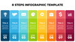 Squares vector colorful Infographic. Presentation slide template. Banners timeline. 8 steps. Data visualization.