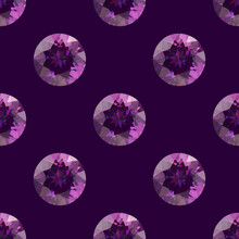Luxury Seamless Pattern With Shining Purple Diamonds