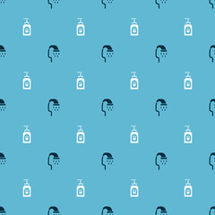 Wall Mural - Set Pet shower and shampoo on seamless pattern. Vector.