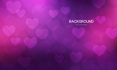Aufkleber - Pink heart bokeh gradient background. Valentine concept.
