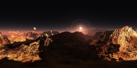Wall Mural - Mars, HDRI, environment map , Round panorama, spherical panorama, equidistant projection, 360 high resolution panorama, 3d rendering