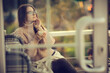 © kichigin19 - young girl in cafe, youth, lifestyle concept girl with glasses looking