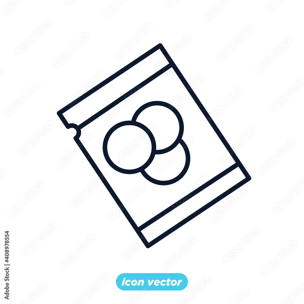 Sachet icons. sugar powder packet icon. Packet soluble powder symbol ...