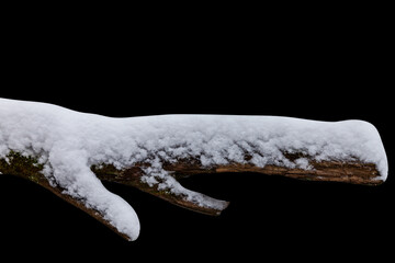 Aufkleber - stick with snow isolated on black background