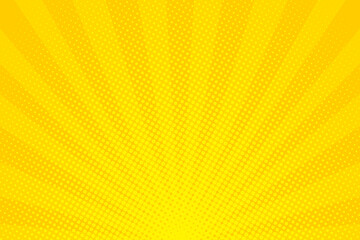Wall Mural - pop art. background with dots. yellow comic background. cartoon funny retro pattern. vector illustra