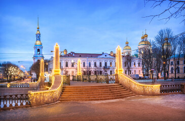 Wall Mural - Nikolsky Naval Cathedral with a bell tower in St. Petersburg