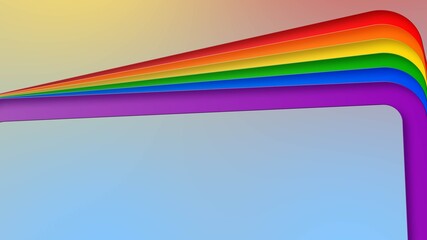 Poster - Abstract background of graphic elements - frames in rainbow colors with space for your text - 3D Illustration