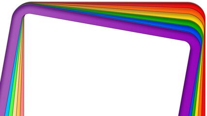 Poster - Abstract background of graphic elements - frames in rainbow colors with space for your text - 3D Illustration
