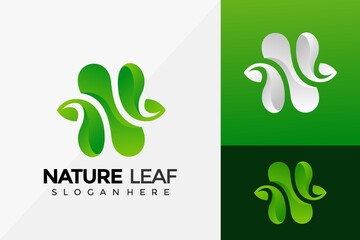 Letter N Nature Leaf Logo Design, Brand Identity Logos Designs Vector Illustration Template