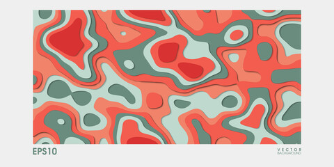 Poster - Horizontal banner vector background of paper cut shapes. Vector design layout for business presentations, flyers, posters and invitations. Colorful carving art - Vector Illustration. EPS10.