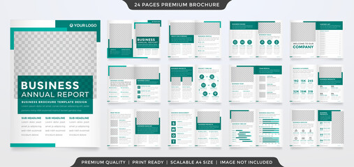 Wall Mural - set of a4 bifold brochure template design with minimalist style and clean layout concept use for business presentation and proposal