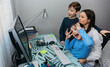 © David Pereiras - Mother and children talking on video call with computer while the girl grimaces