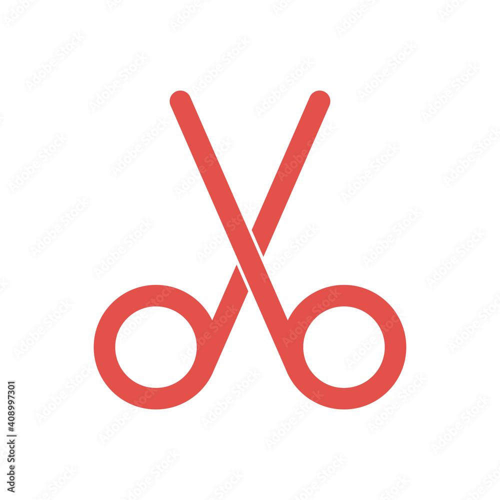 Schere Icon Schere - Icon, Symbol, Piktogramm - Fläche - rot Stock Vector | Adobe Stock