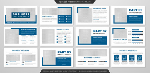 Naklejka na meble business presentation layout template design with clean concept and minimalist style use for business presentation and company profile