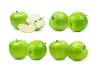 Green apple on a white background