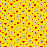 Fototapeta Dinusie - Seamless pattern with cute cartoon dog. Vector illustration.	