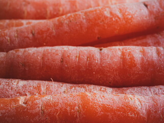 Wall Mural - orange food background. close-up of carrots.