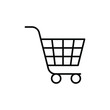 © Fourdoty - Shopping cart icon. Simple line style for web template and app. Shop, basket, bag, store, online, purchase, buy, retail, vector illustration design on white background. EPS 10