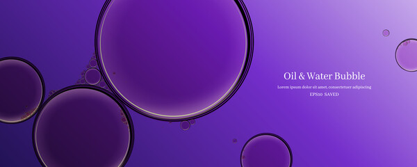 Wall Mural - oil drops on a water surface abstract background.