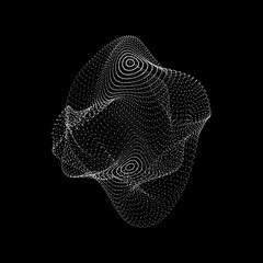 Poster - white sphere consisting of particles. modern wireframe elements. technology grid sphere. vector illu