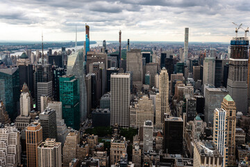 New York City. Wonderful panoramic aerial view of Manhattan Midtown Skyscrapers