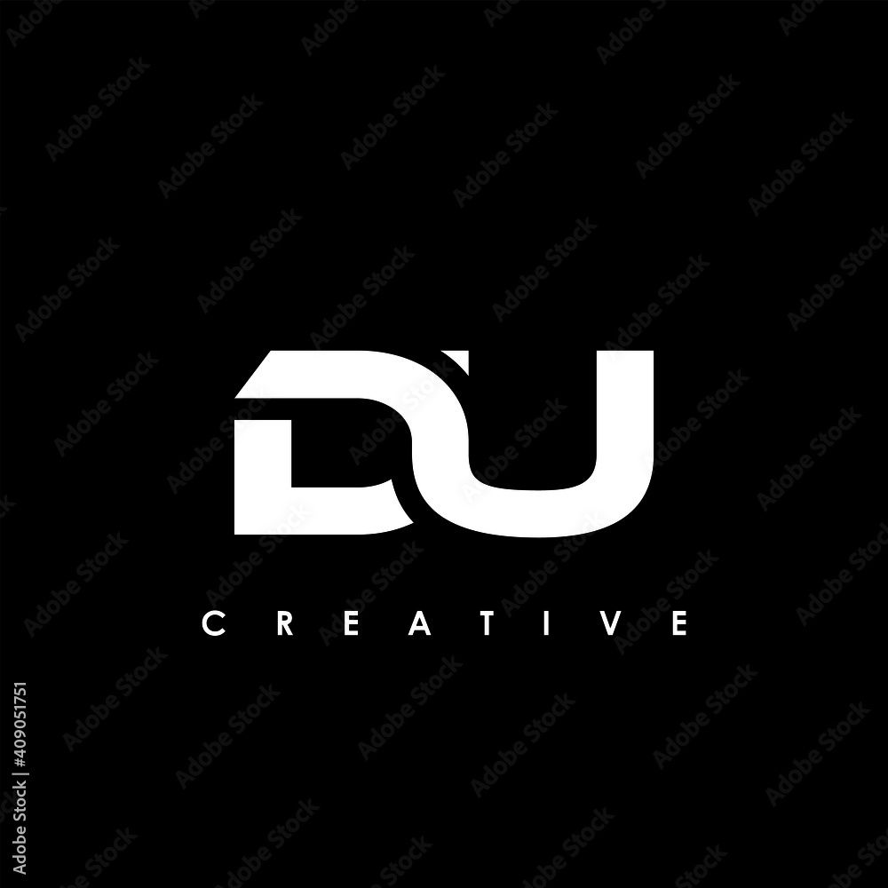 DU Letter Initial Logo Design Template Vector Illustration - obrazy, fototapety, plakaty 