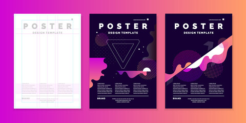 Aufkleber - poster template for business and cover modern journal. abstract geometric background, modern design.