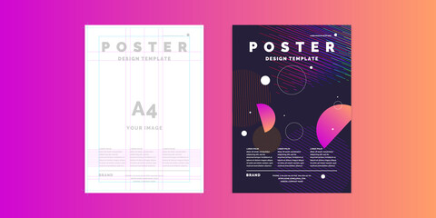 Poster - Poster template for business and cover modern journal. Abstract geometric background, modern design.