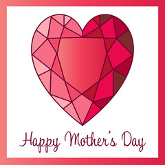 Poster - Happy Mothers Day ruby heart graphic