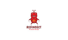 Red Insect Monster Happy Cartoon Logo Symbol Icon Vector Graphic Design Illustration