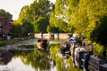 London, Uk, 26th Of April, 2020: Twilight On The River Lee In Hackney
