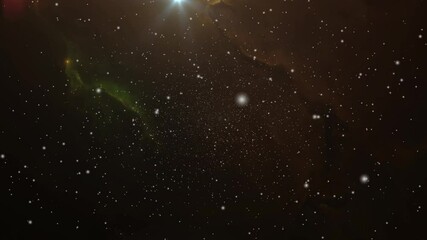 Wall Mural - nebula clouds and a bright, glowing star moving in the universe