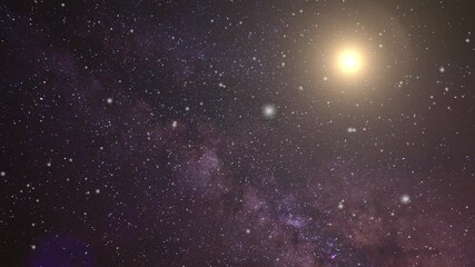 Wall Mural - milky way in a dark universe with a bright light.
