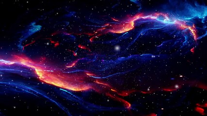 Wall Mural - nebula clouds that move closer and hover in the universe