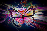 Fototapeta Motyle - butterfly on a black background