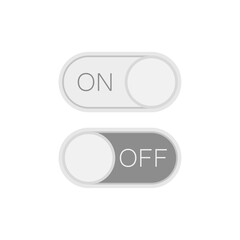 Fototapete - Toggle monochrome switch button in flat design. Template for mobile and web applications. White in on position, grey in off.