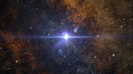 Wall Mural - milky way in the universe and a bright light