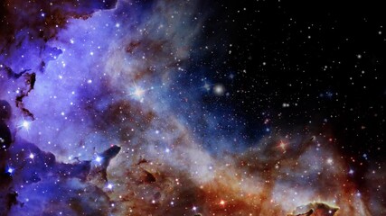 Wall Mural - nebula clouds in the universe moving closer with the sparkle of the stars.
