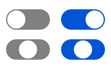 Poster - On Off Switch Button Slider Icon Set. Vector Image.