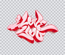 I Love You Handwritten Lettering. Vector Blank On Transparent Background