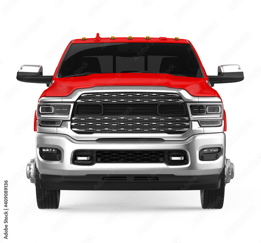 Red Pickup Truck Isolated
