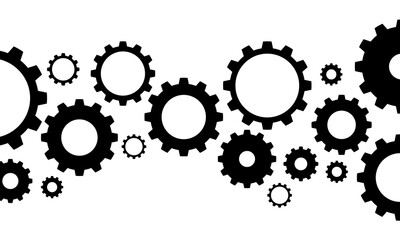 Poster - Illustration gear set. Gear set for banner and header. Vector illustration
