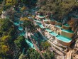 © Cavan Images - Aerial drone view of incredible mountain hot springs Tolantongo Mexico