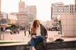 © Cavan Images - Teenage student girl studying while sitting at campus in autumn