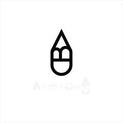 Fototapete - modern geometric simple logo design initiasl branding ,icon. vector ilustration .