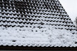 danger of roof avalanche on a snowy roof