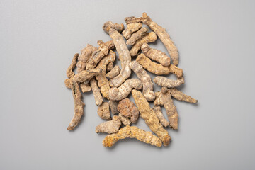 top view Chinese medicine Jiangcan or Bombyx Batryticatus or Stiff Silkworm