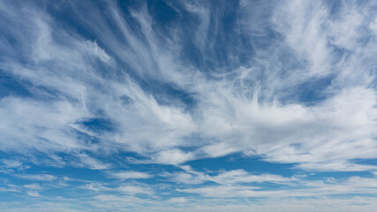 Wall Mural - wispy clouds and blue sky suitable for background