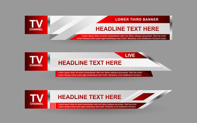 Wall Mural - set collection vector of broadcast news lower thirds template layout design banner for bar headline 